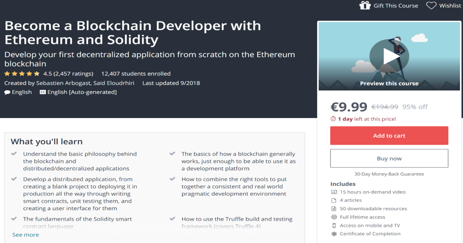 Become a Blockchain Developer with Ethereum and Solidity
